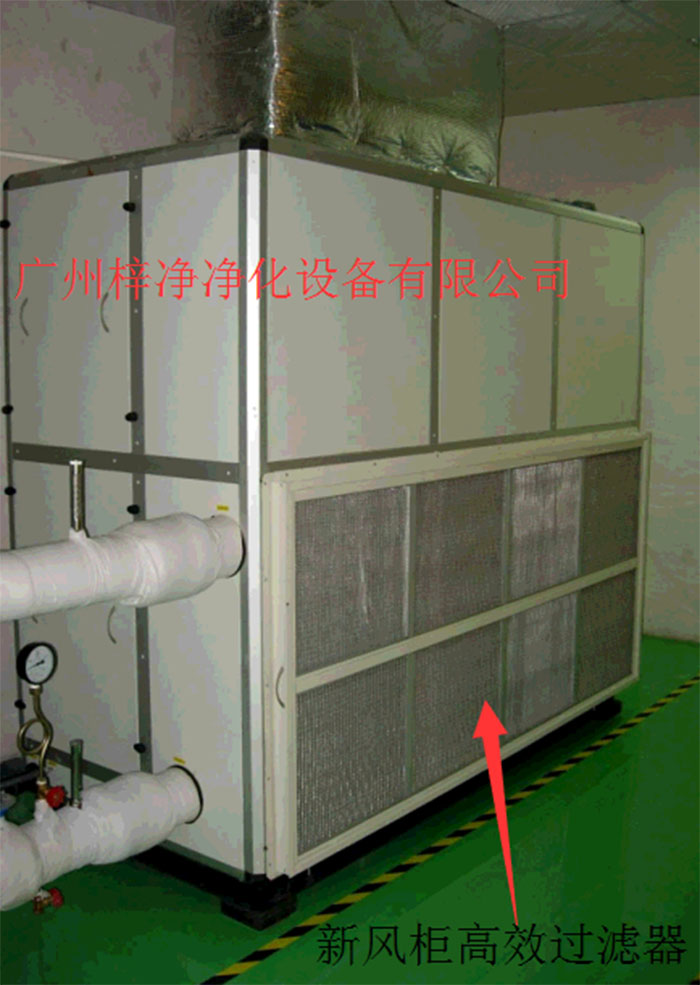 新風(fēng)柜內(nèi)設(shè)置有高效過濾器，中效過濾器，初效過濾器系統(tǒng)
